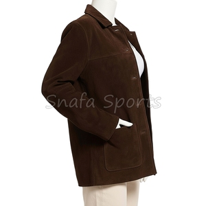 Western Style Cowgirl Suede <b>Leather</b> <b>Jackets</b> Customized Logo <b>Long</b> Sleeve Fringe Button Down <b>Jackets</b> For Women's - Product Image 3