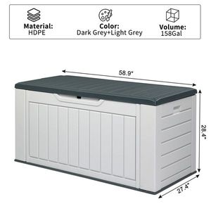 Large 158 Gallon Resin Deck Box for Outdoor Storage for Sheds & Organization - Product Image 4