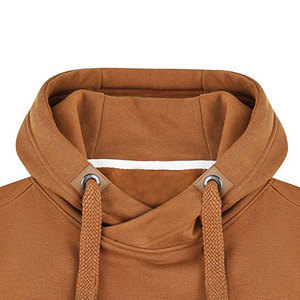 Sweat-shirt à capuche pour homme, coupe classique, en coton tricoté, color block, décontracté, respirant, pour l'automne, marron, avec poches, 300g - Product Image 4