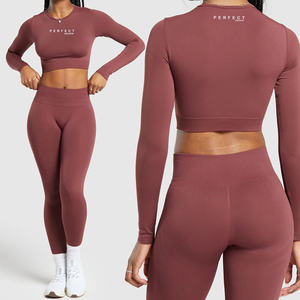 Conjuntos de yoga para mujer, ropa deportiva para correr, conjuntos de fitness para gimnasio, sujetador deportivo, leggings de yoga, conjunto de ropa deportiva de 2 piezas con logo. - Product Image 2