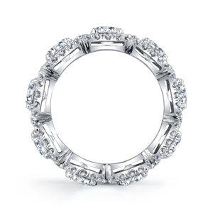 Women's 925 <b>Silver</b> <b>Eternity</b> Band <b>Ring</b> With Round Brilliant Cut Diamond Classic Engagement Style - Product Image 3