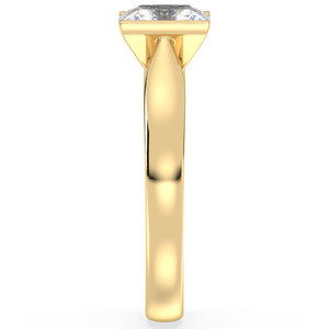 REYES Princess Cut <b>Solitaire</b> Moissanite <b>Ring</b> in 925 Sterling <b>Silver</b> with 14K Yellow Gold Plated Birthday Gift Fine Jewelry - Product Image 5