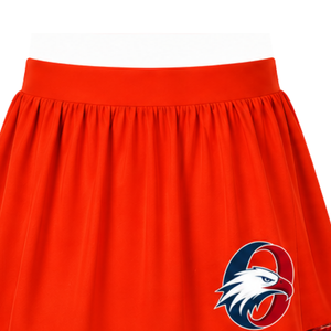 Custom <b>Orange</b> Cheerleading <b>Skirt</b> <b>Pleated</b> Athletic Uniform <b>Skirt</b> With Striped Trim Team Performance Wear Custom Sports Apparel - Product Image 5