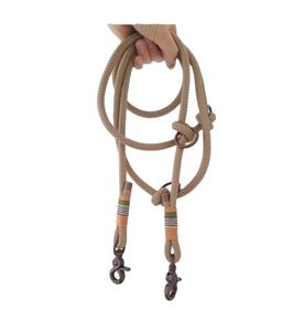 Conjunto de Correa y Collar para Perro de Cuerda de Algodón Tau, Color Crema Marrón, Personalizado, Hecho a Mano, Trenzado, Correa Resistente para Perro - Product Image 1