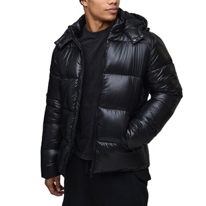 Blouson matelassé unisexe de haute qualité, style décontracté, brillant, col montant, à capuche, vente en gros, blousons gonflés personnalisés, toutes tailles - Product Image 1
