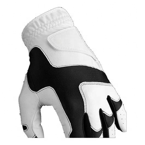 Gant de golf unisexe à enfiler, blanc et noir, en cuir véritable, antidérapant, pour le sport - Product Image 3