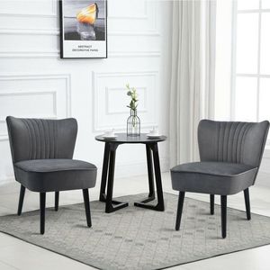 Set di 2 Poltrone Moderne Imbottite con Gambe in Legno Massello per Soggiorno - Product Image 4