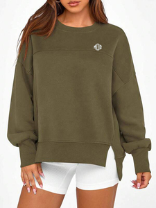 Sudadera Oversize de Felpa Francesa para Mujer, Cuello Redondo, Hombros Caídos, Puños Acanalados, Logotipo en el Pecho, Fabricación Personalizada - Product Image 2