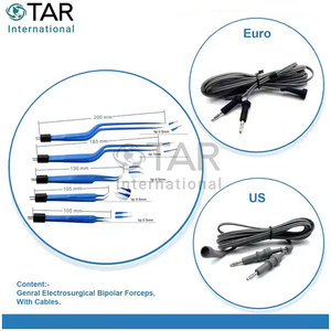 Pinces électriques chirurgicales bipolaires à pointe baïonnette avec câble en acier inoxydable, coagulation de classe II RS SURGICAL - Product Image 4