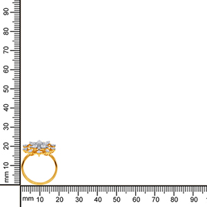 Bague de luxe plaquée or en forme de flocon de neige avec diamants de laboratoire taille marquise, ronde et baguette, pour femme - Product Image 5