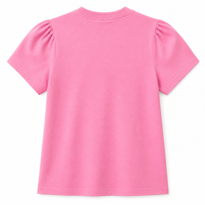 Women's <b>Pink</b> Crew Neck T-Shirt Regular Sleeve Solid Color Vintage Casual Wear Breathable Eco-Friendly Knitted Cotton Summer Slim - Product Image 2