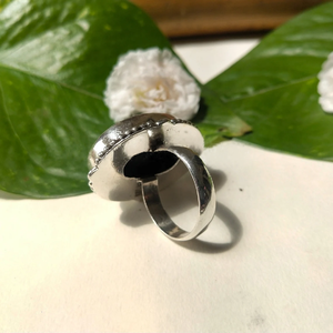Grande bague en onyx noir, faite à la main, pour soulager l'anxiété, bijou pierre de naissance - Product Image 6