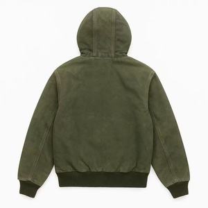 Veste de style rétro avec logo d'usine personnalisé, couleur unie, manteau d'hiver chaud avec fermeture éclair, style unisexe automne et hiver. - Product Image 2