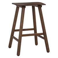 Elegante Taburete y Otomana de Madera Maciza de Nogal Contemporáneo y Duradero para Dormitorio, Hotel, Apartamento, Barra de Desayunos