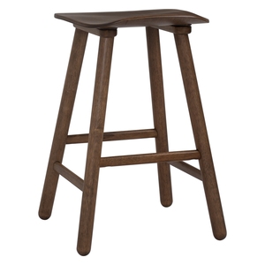 Sleek Walnut Counter High Chair in Solid Wood Minimalist High Counter Chair for Modern Breakfast Bar - Product Image 4