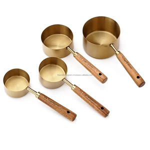Hot Wholesaling Price Gold Finished Stainless Steel <b>Measuring</b> <b>Cups</b> Metal <b>Measuring</b> <b>Cups</b> 4 Custom Size for Kitchenware Accessory - Product Image 3