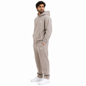 Ensemble de survêtement et jogging en molleton épais, vêtements de sport décontractés en molleton de coton, logo personnalisé, sweat-shirts grandes tailles, vente en gros - Product Image 4