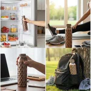 Hammered <b>Copper</b> Water <b>Bottle</b> <b>Copper</b> <b>Bottle</b> <b>Copper</b> Tumbler for Drinking Water <b>Bottle</b> Pure <b>Copper</b> <b>Bottle</b> Handmade Ayurveda Pot - Product Image 2