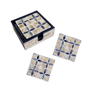High Quality 10X10 cm Resin Unique Design Handmade Tea Coaster 4 Pieces Set <b>Kitchen</b> <b>Accessories</b> Hot Selling Stone Coaster Mats - Product Image 4