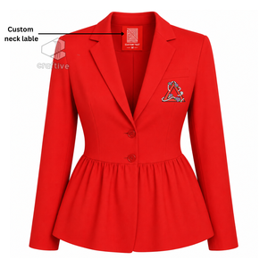 Delta |   Sigma |   Blazer peplum pour femme Theta Sorority, boutonné sur le devant, avec ourlet peplum qui flattere la taille, veste de bureau ajustée pour affaires - Product Image 1