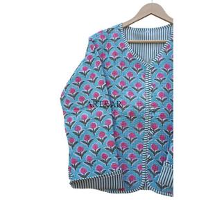 ผู้ผลิต ผู้ค้าส่ง เสื้อแจ็คเก็ตถักมือ ผ้าฝ้ายออร์แกนิค 100% ลายดอกไม้ พิมพ์ลายสองด้าน เป็นมิตรกับสิ่งแวดล้อม ระบายอากาศได้ดี - Product Image 2