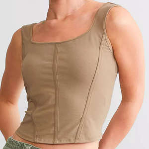 Top Corto Premium para Mujer, Personalizado, Sin Mangas, Acanalado, Ligero, Elástico, Ajustado, Informal, de Verano, a la Moda - Product Image 6