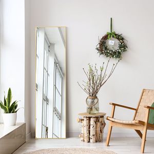 Arched Full Length <b>Mirror</b> 56"x15" Rectangle <b>Gold</b> Floor <b>Mirror</b> <b>Free</b> <b>Standing</b> or Wall Mounted - Product Image 3