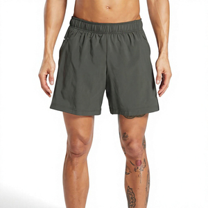 Shorts pour hommes, solides, à séchage rapide, avec taille élastique et poches, micro-extensibles, décontractés, longueur courte, vêtements de sport - Product Image 1