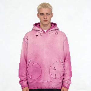 Hoodie Homme Personnalisé en Coton Épais, Coupe et Couture Surdimensionnées, Effet Délavé à l'Acide, Coupe Courte et Boxy, Grammage Lourd, Modèle Vierge - Product Image 4