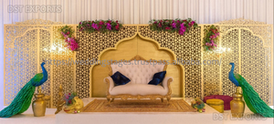 Majestic Arabian Style Laser-Cut Panel Stage Decor Gold Geometric Arch Panels Moroccan Style Gold Metal Wedding Stage Panels UK - Product Image 4
