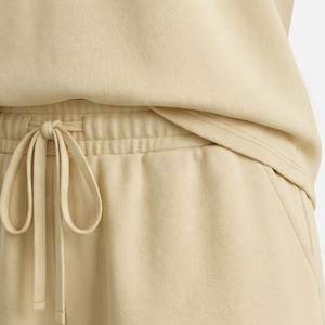 Conjunto de 2 Piezas para Mujer, Tejido, Color Sólido, Cuello en V, Manga Corta, Top y Pantalones Cortos por Encima de la Rodilla, Estilo Casual Holgado, para Primavera/Verano - Product Image 5