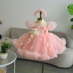 ชุดเดรสเจ้าหญิงผ้าตาข่าย2ชิ้นทำจากผ้าฝ้ายแท้แบบเวียดนามเดรสสำหรับปาร์ตี้ตัวสั้นฤดูร้อนสำหรับเด็กอายุ12ปีราคาไม่แพง OEM - Product Image 3