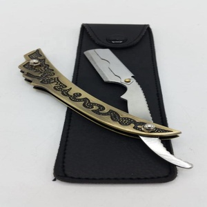 Professional Barber Use Shaving <b>Razors</b> <b>Straight</b> Edge Stainless Steel Blade Holder <b>Razors</b> Black Color Men's Shaving <b>Razor</b> - Product Image 3