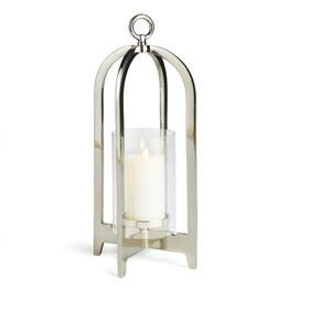 Simple Pleasant Looking Selling Metal & Glass Home Decor Hanging <b>Lantern</b> in White Finish <b>Candle</b> <b>Lantern</b> for Outdoor & Garden - Product Image 4