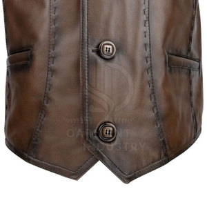 Chaleco de Cuero Genuino para Hombre, Moderno, Transpirable, Ropa de Invierno Informal, Ecológica y de Alta Calidad - Product Image 5