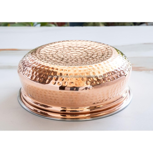 หม้อสแตนเลสก้นทองแดงตอกลาย สำหรับเสิร์ฟอาหารอินเดีย ใช้ในร้านอาหาร ขายส่ง - Product Image 5