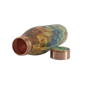 Bouteille d'eau en cuivre imprimée personnalisée la plus vendue artisanat naturel émail imprimé personnalisé - Product Image 1
