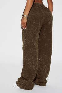 Pantalon d'hiver pour femme de haute qualité, personnalisé, marron, léger, ample, à taille élastique, à jambes larges, en polaire, écologique, coupe-vent, streetwear - Product Image 2