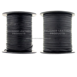 Cordón de Cuero Plano Negro Brillante de 4 mm, Tira de Cuero Genuino para Manualidades y Joyería DIY - Product Image 6