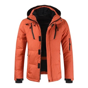 Veste matelassée technique bleue personnalisée pour homme, vente en gros, à capuche, multi-poches, manteau bulle chaud rembourré, veste d'extérieur d'hiver, OEM - Product Image 3