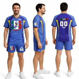 Conjunto de Camiseta de Fútbol Estilo México para Hombre, Uniforme Deportivo Transpirable Personalizado, Ropa de Entrenamiento, Camiseta de Manga Corta y Pantalones Cortos - Product Image 1