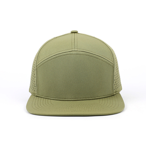 Khaki Laser Perforated <b>Baseball</b> <b>Cap</b> Adjustable Snapback Hat Breathable Waterproof Mesh Flat Brim for Outdoor Sports - Product Image 2
