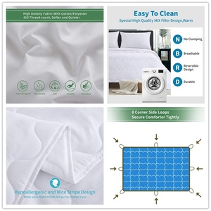 Edredón Acolchado Blanco Transpirable Hipoalergénico para Otoño e Invierno, Lavable a Máquina, Relleno de Poliéster 75D36F - Product Image 4