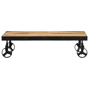 Mesa de Centro Industrial Mediana de Madera Maciza de Mango, Tono Natural con Toque Urbano - Product Image 2