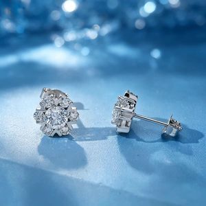 White Gold Look Fine <b>Stud</b> Earrings Round Cut Cluster Ear <b>Studs</b> for Daily Wear and Gift - Product Image 1