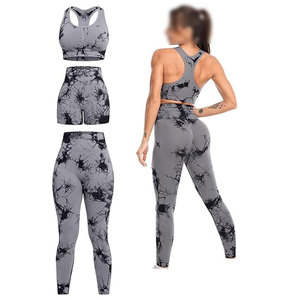 Conjunto de Yoga para Mujer de Primera Calidad, Último Diseño, Transpirable, Hecho a Medida, Logotipo Frontal Sólido, 4 Piezas, Ecológico, Spandex/Nailon - Product Image 3