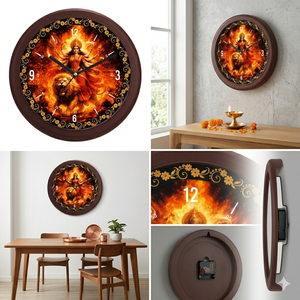 Luxury Durga Mata <b>Silent</b> Quartz Wall <b>Clock</b>-Personalized Spiritual Gift for Christmas Valentine's Day Promotional Office Product - Product Image 3