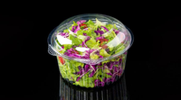Bol rond transparent en plastique jetable de 8, 12, 16, 24, 32 oz, contenants alimentaires pour le déjeuner et les salades avec couvercle