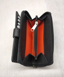 Leather Products Carteras Mujer Zipper Button Card Holder Wallet Coin Purses ID Window Pebble Long RFID Wholesale Bulk Factory - Product Image 3