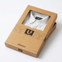 Boîte en papier kraft rigide écologique et recyclable de luxe personnalisée pour l'emballage de vêtements de mode, emballage de vêtements haut de gamme, gaufrage du logo UV